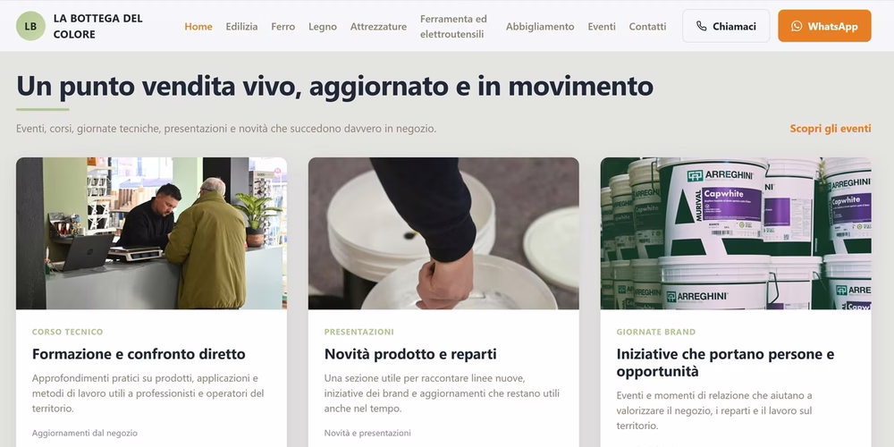 La Bottega del Colore — sito web Busca realizzato da Getaweb