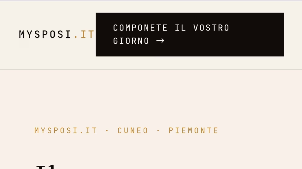 MySposi — Wedding planner digitale · Cuneo, sito realizzato da Getaweb