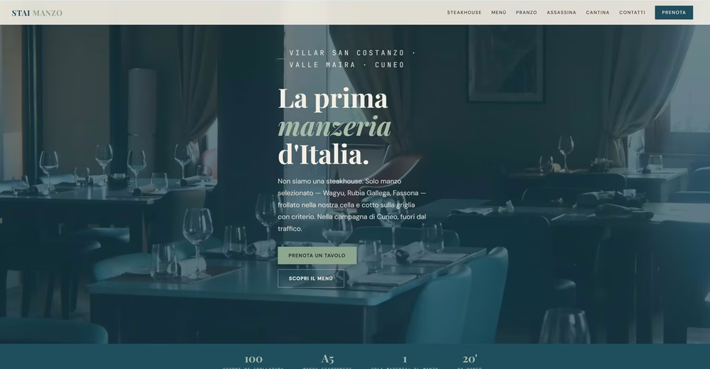 StaiManzo — sito web ristorante Cuneo realizzato da Getaweb