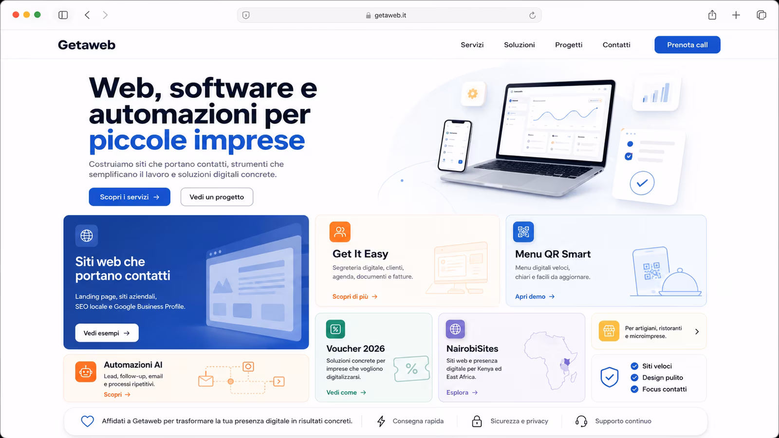 Web design a Cuneo: mockup di un sito su misura per PMI